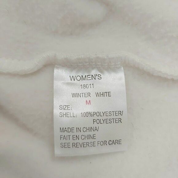 Woolrich Fleece Vest Womens Medium White Full Zip High Neck Lightweight Cozy - Picture 9 of 9